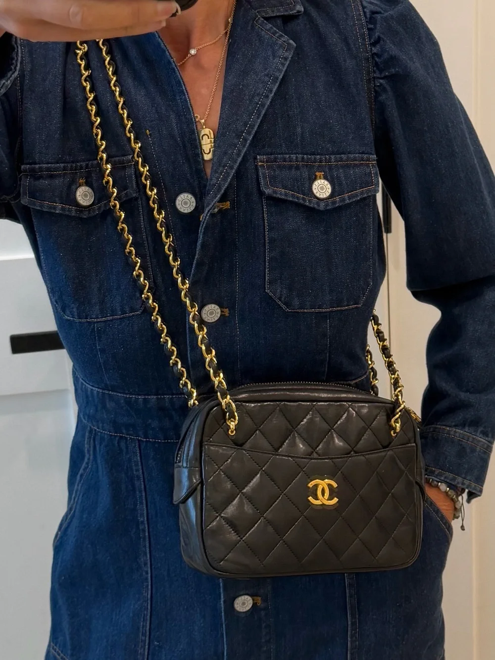 Vintage Chanel Crossbody, 24k Gold Hardware